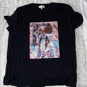 Black graphic 3D shirt M